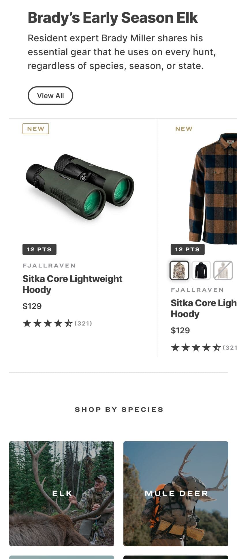Mobile product page