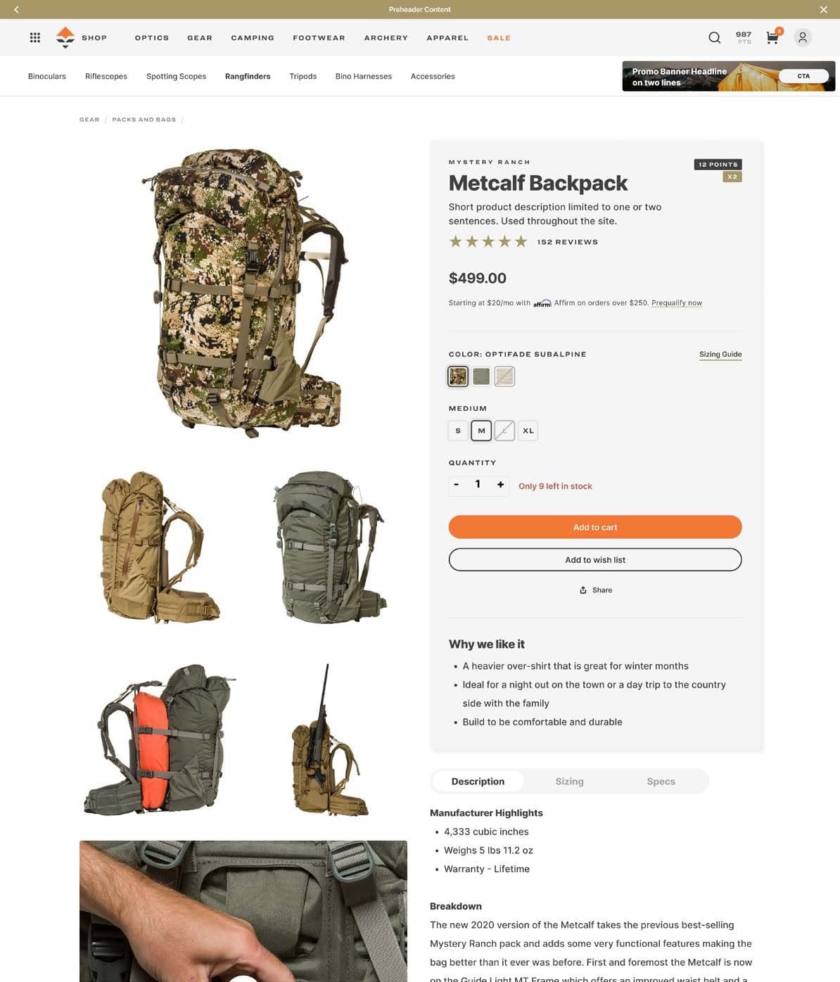 Shop product detail